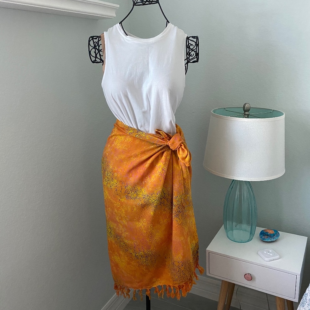 Orange Print Sarong